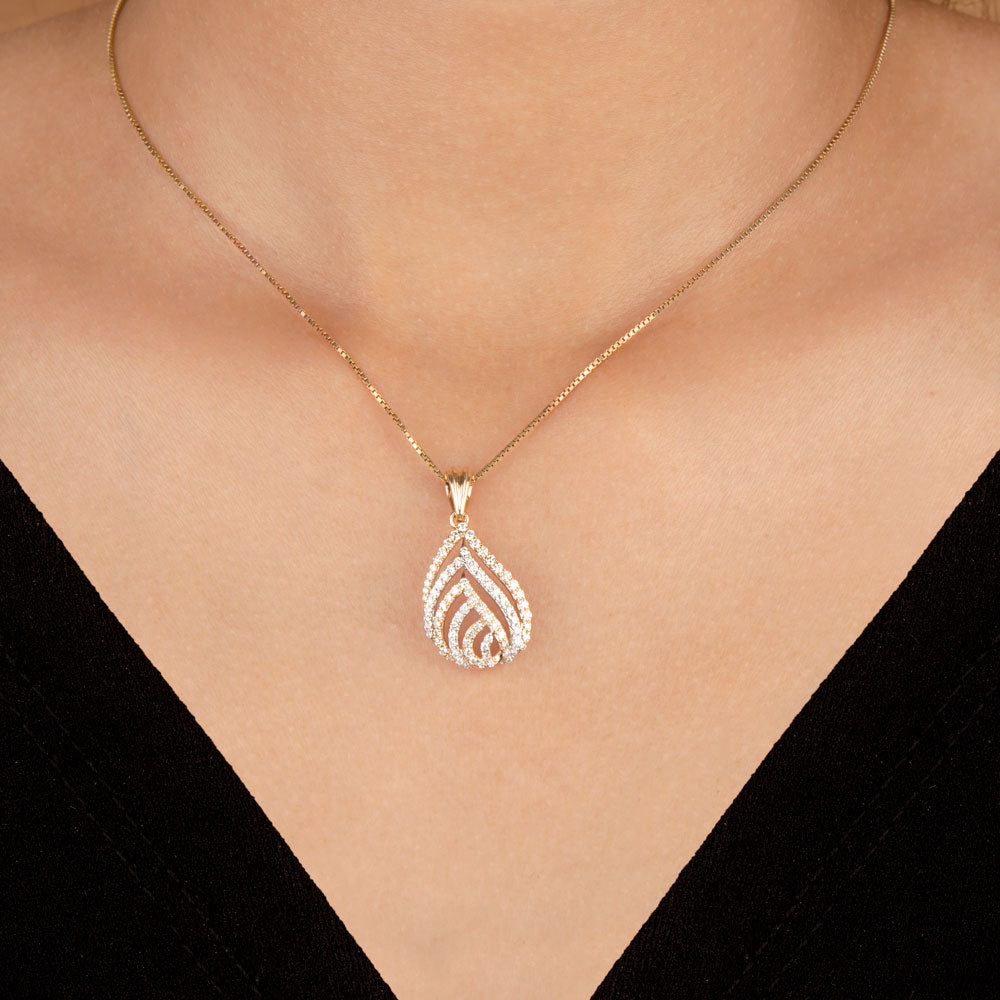 14K Yellow Gold Diamond Pendant - 0.82ct VVS-VS-GH