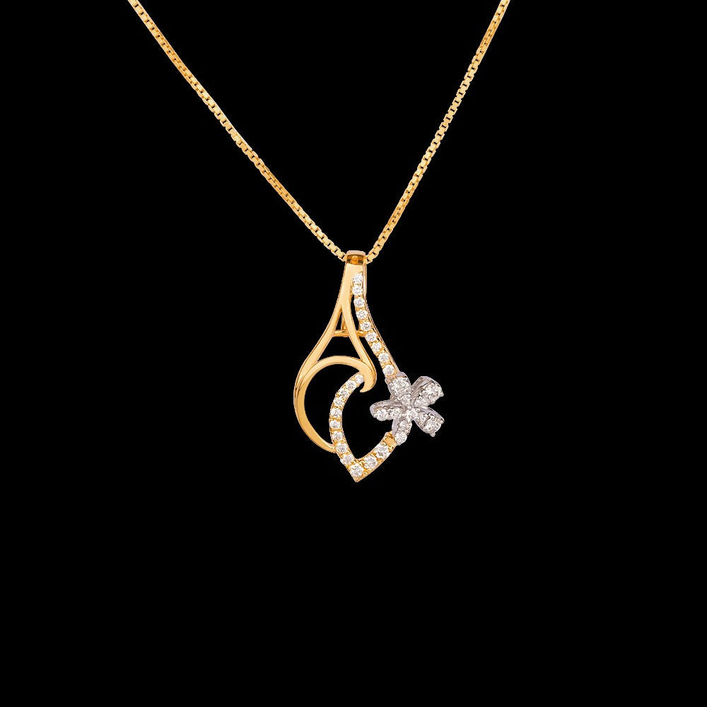 14K Yellow Gold Diamond Pendant - 0.37ct VVS-VS-GH
