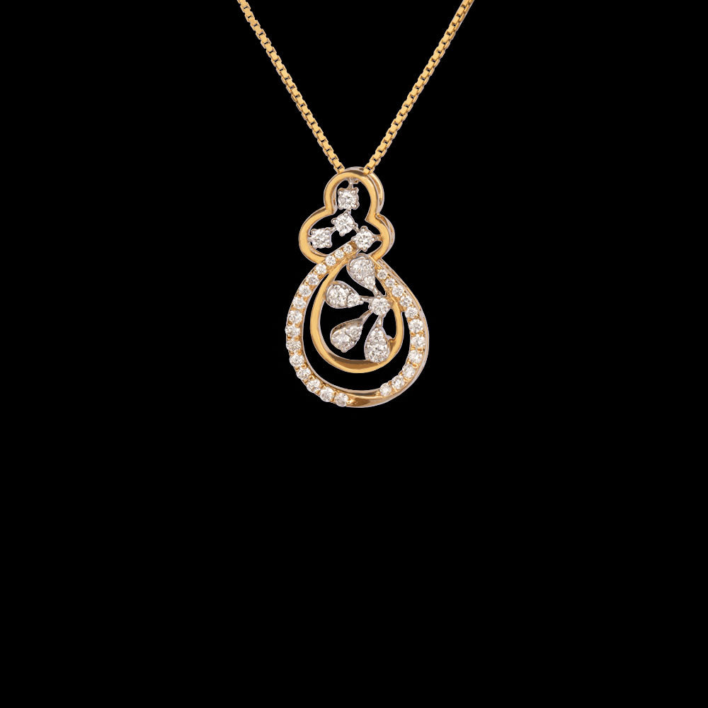 18K Yellow Gold Diamond Pendant - 0.53ct VVS-VS-GH
