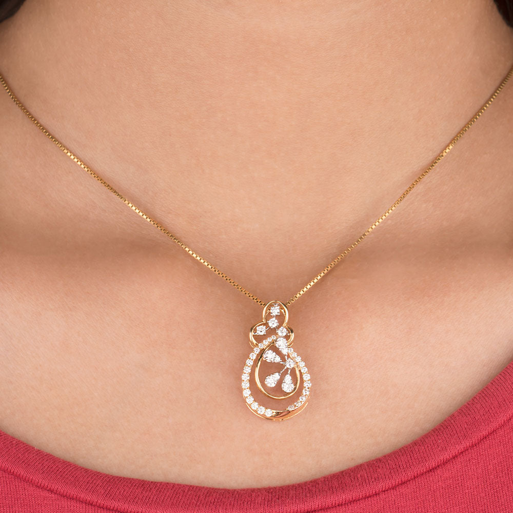18K Yellow Gold Diamond Pendant - 0.53ct VVS-VS-GH