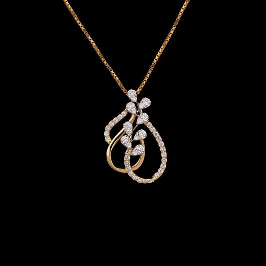 18K Yellow Gold Diamond Pendant - 0.56ct VVS-VS-GHI