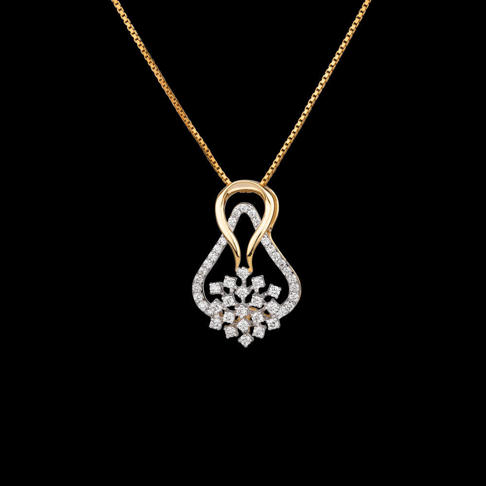 14K Yellow Gold Diamond Pendant - 0.51ct VVS-VS-GH