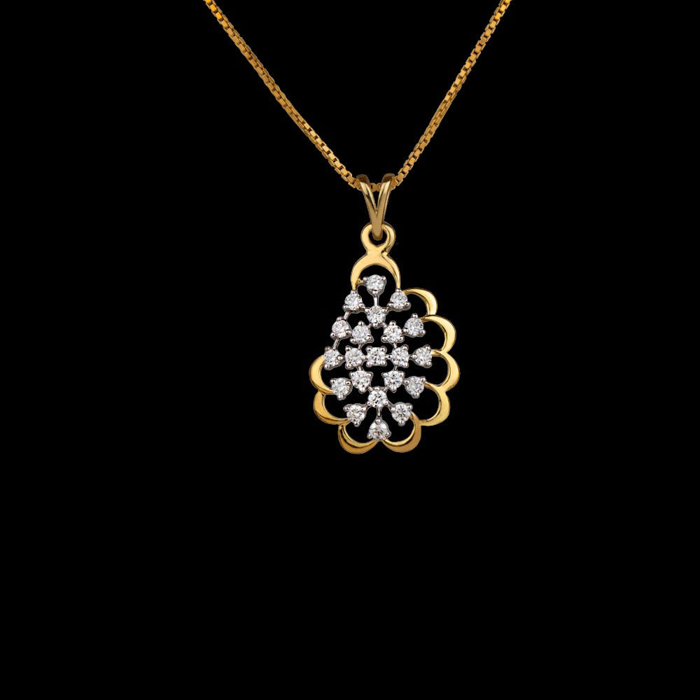 14K Yellow Gold Diamond Pendant - 0.56ct VVS-VS-GH