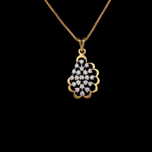 14K Yellow Gold Diamond Pendant - 0.56ct VVS-VS-GH