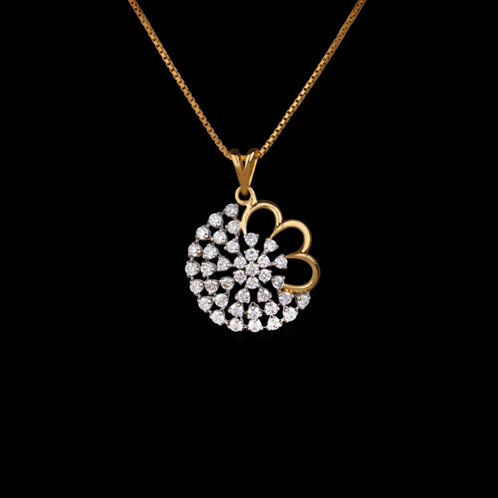 14K Yellow Gold Diamond Pendant - 0.98ct VVS-VS-GH