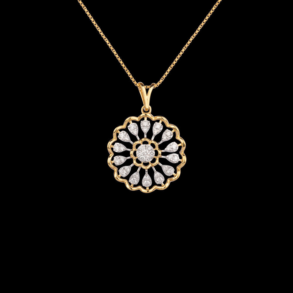 14K Yellow Gold Diamond Pendant - 0.68ct VVS-VS-GH