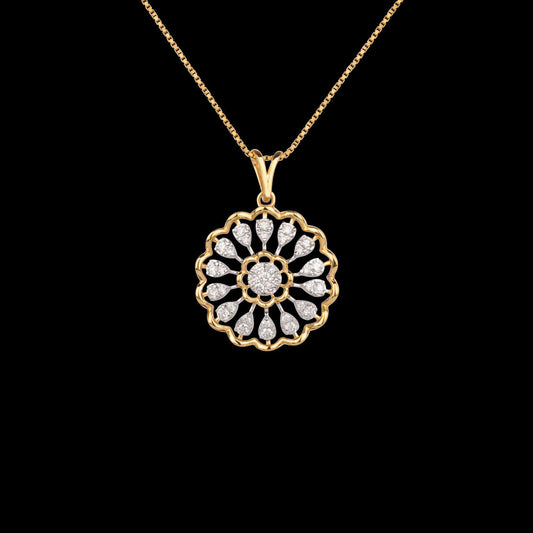 14K Yellow Gold Diamond Pendant - 0.68ct VVS-VS-GH
