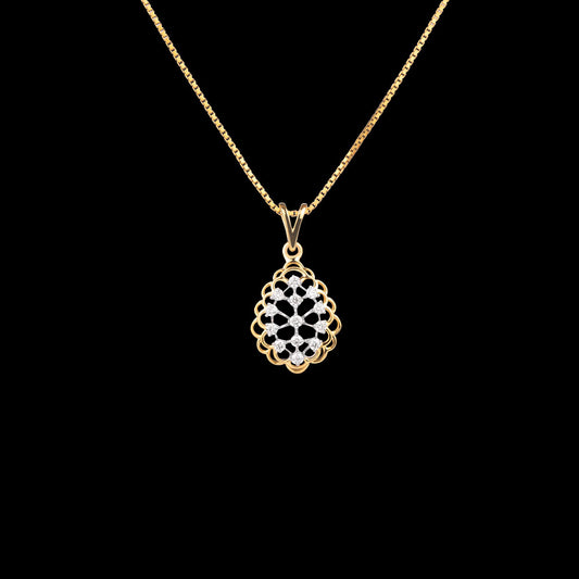 14K Yellow Gold Diamond Pendant - 0.24ct VVS-VS-HI