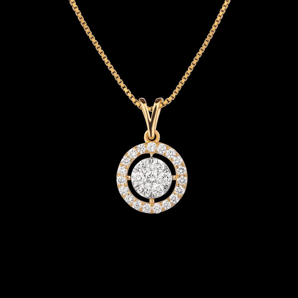 18K Yellow Gold Diamond Pendant - 0.68ct VVS-VS-GH
