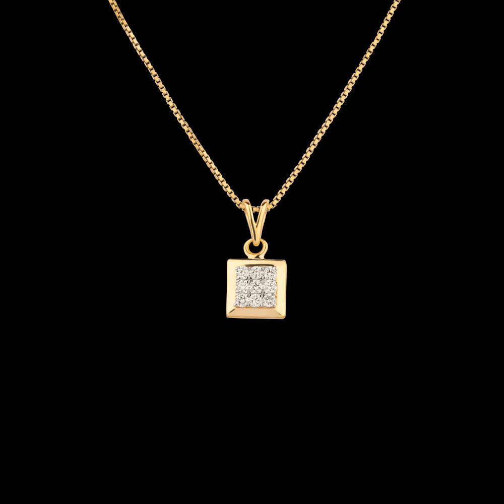 14K Yellow Gold Diamond Pendant - 0.27ct VVS-VS-IJ