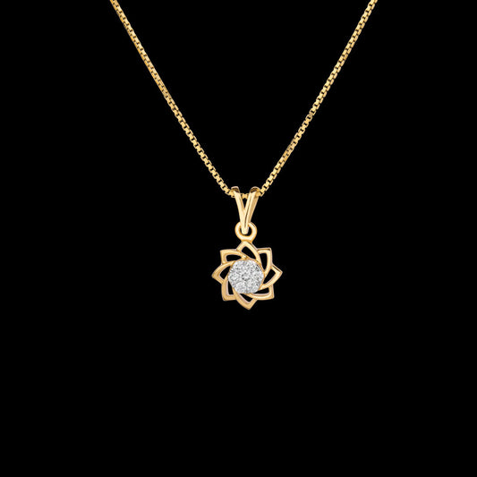 18K Yellow Gold Diamond Pendant - 0.16ct VVS-VS-GH
