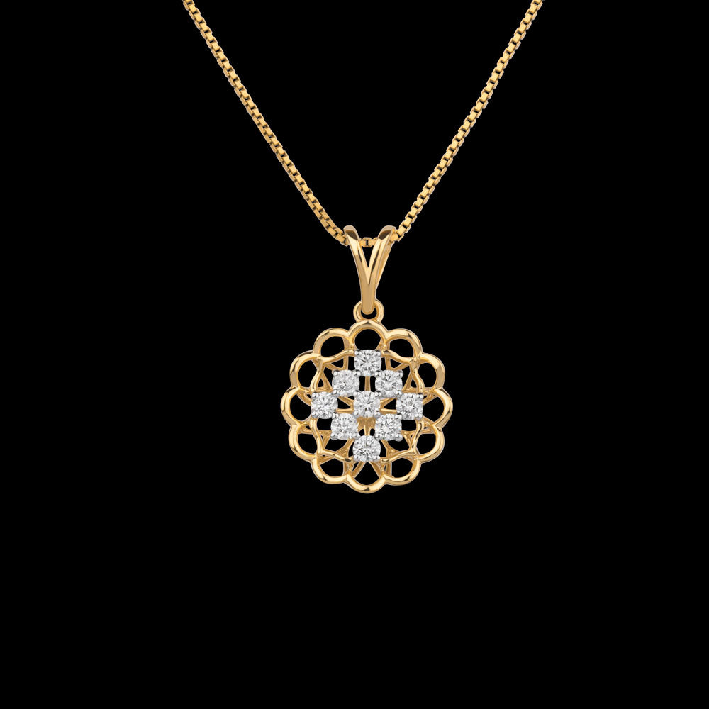 14K Yellow Gold Diamond Pendant - 0.53ct VVS-VS-JK