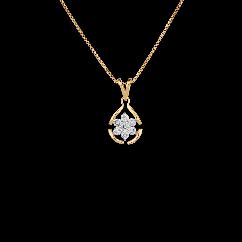18K Yellow Gold Diamond Pendant - 0.36ct VVS-VS-JK