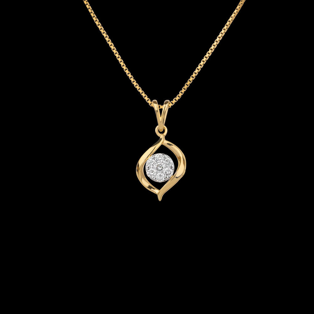 14K Yellow Gold Diamond Pendant - 0.262ct VVS-VS-JK
