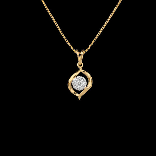 14K Yellow Gold Diamond Pendant - 0.262ct VVS-VS-JK