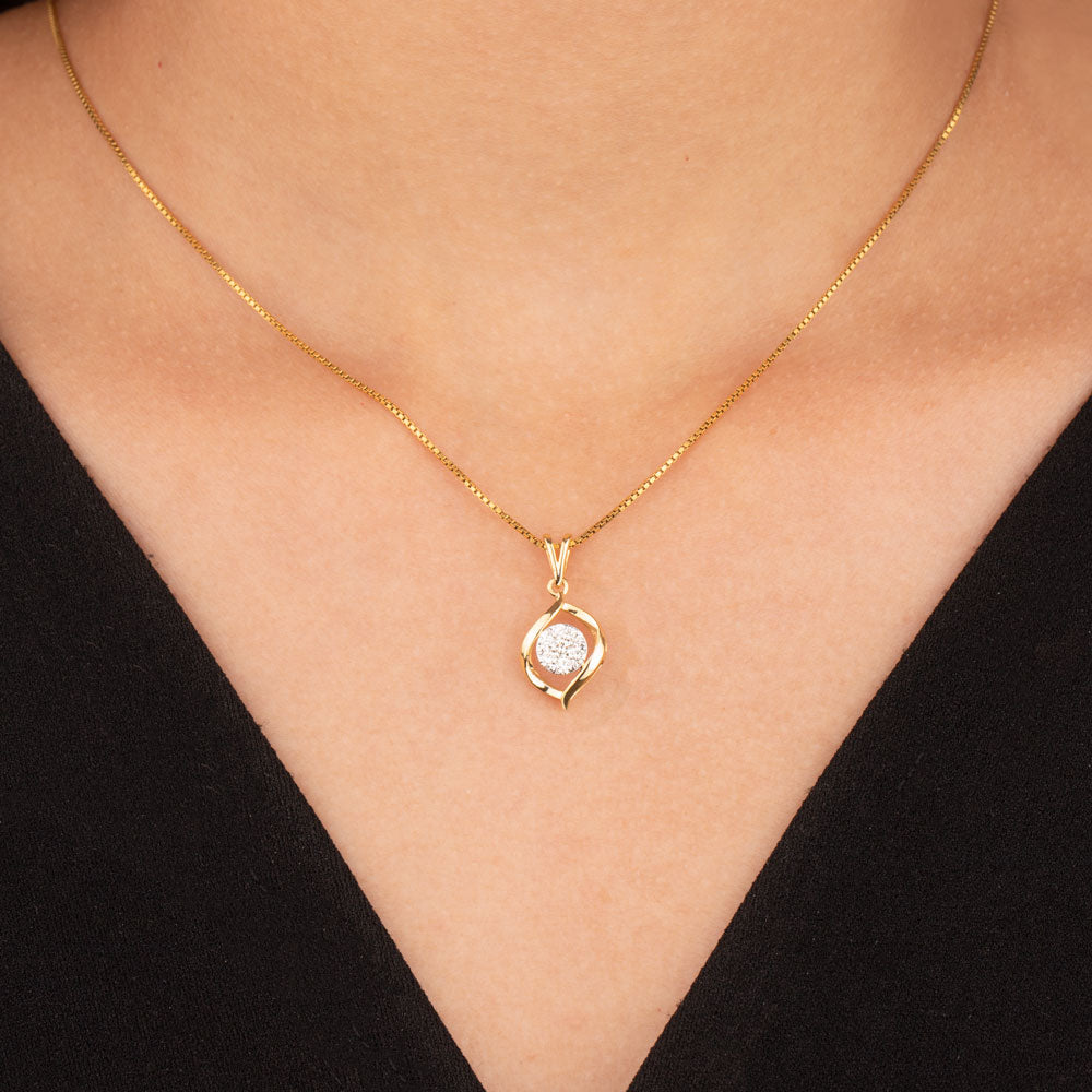 14K Yellow Gold Diamond Pendant - 0.262ct VVS-VS-JK