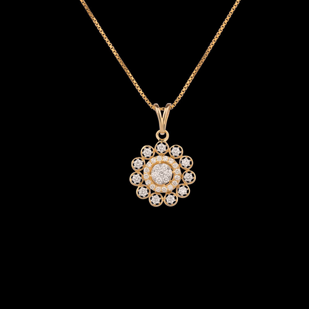 18K Yellow Gold Diamond Pendant - 0.73ct VVS-VS-GH