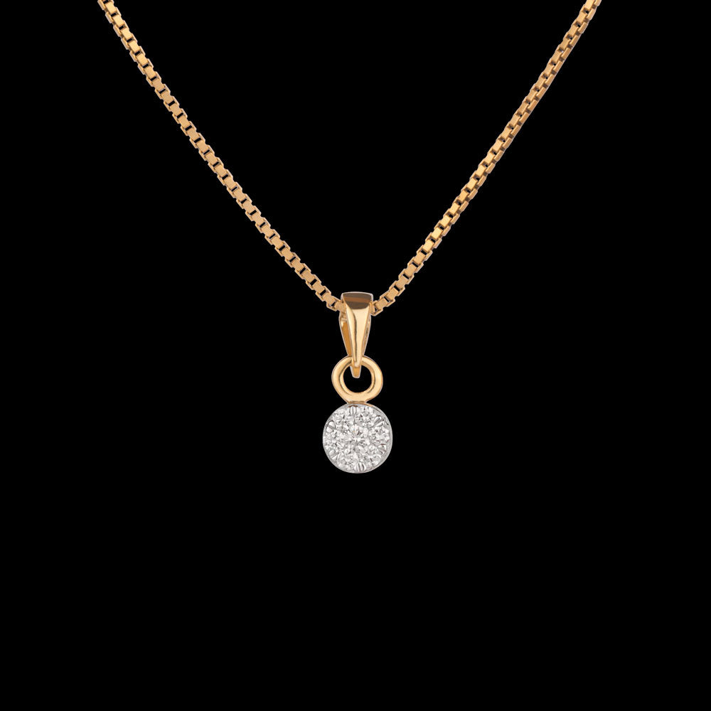 14K Yellow Gold Diamond Pendant - 0.112ct VVS-VS-GH