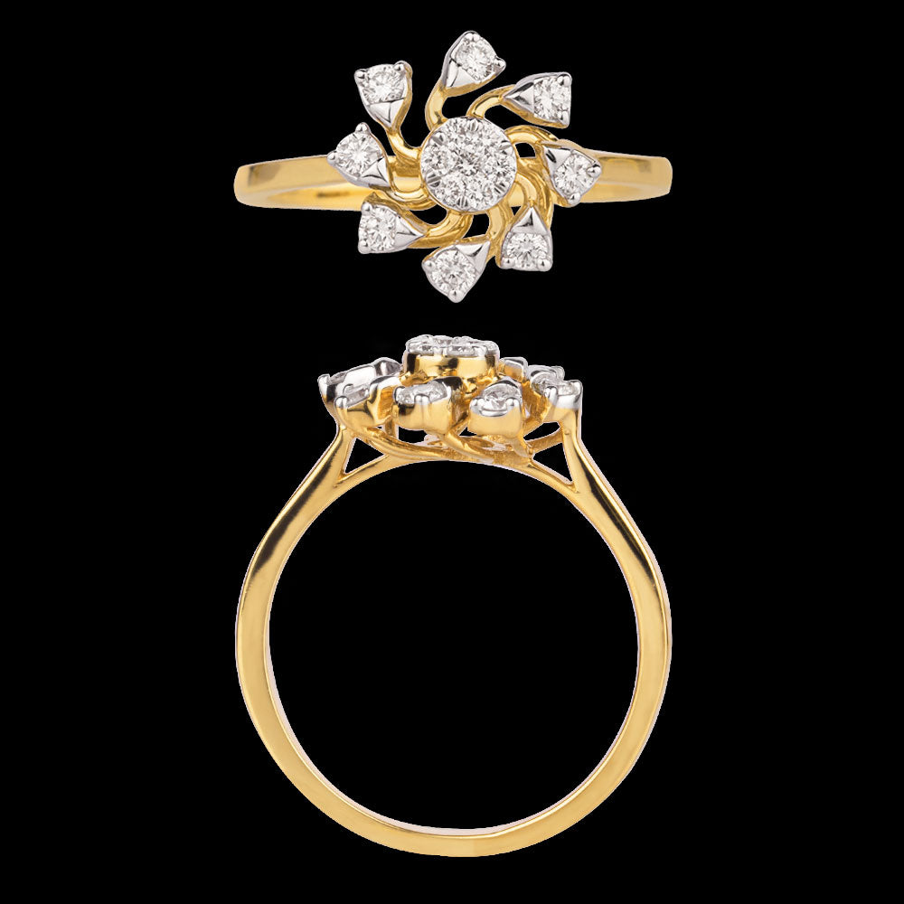 18K Two Tone Gold Diamond Ring - 0.271ct VVS-VS-GH