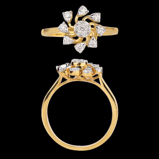 18K Two Tone Gold Diamond Ring - 0.271ct VVS-VS-GH