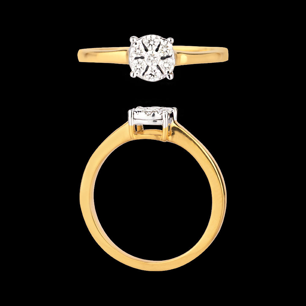 18K Yellow Gold Diamond Ring - 0.131ct VVS-VS-GH