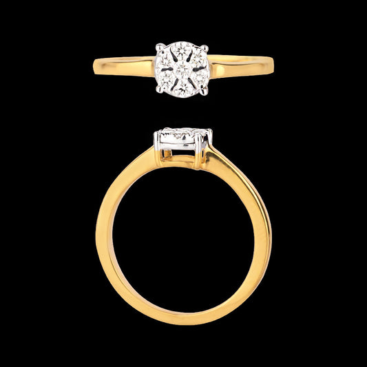 18K Yellow Gold Diamond Ring - 0.131ct VVS-VS-GH