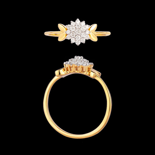 18K Yellow Gold Diamond Ring - 0.2ct VVS-VS-GH