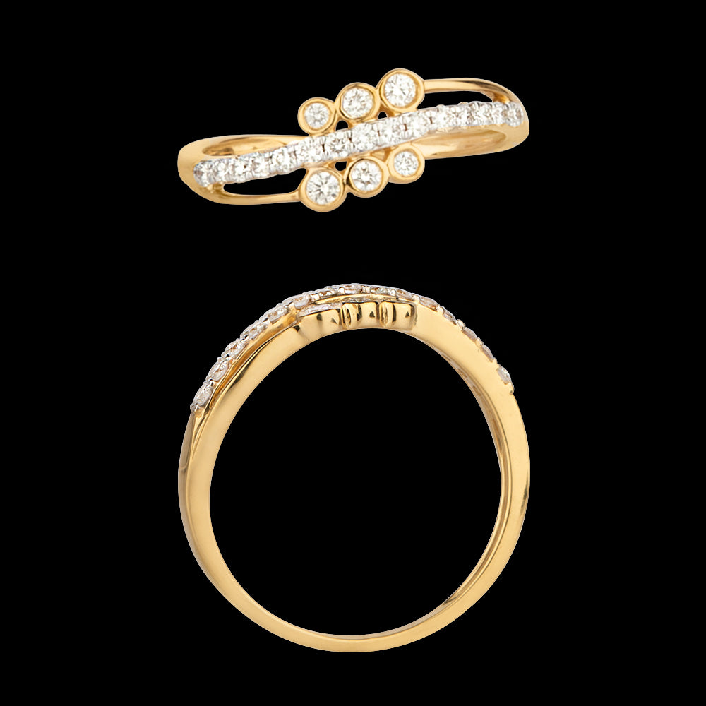 18K Yellow Gold Diamond Ring - 0.34ct VVS-VS-GH