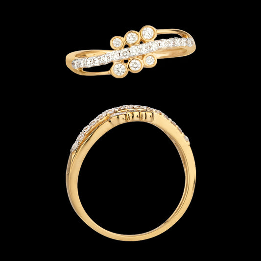 18K Yellow Gold Diamond Ring - 0.34ct VVS-VS-GH