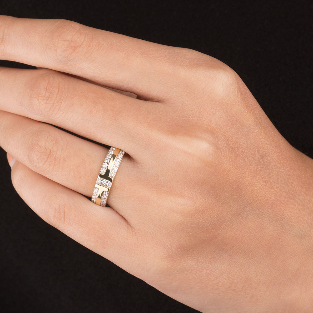 14K Yellow Gold Diamond Ring - 0.5ct VVS-VS-GH