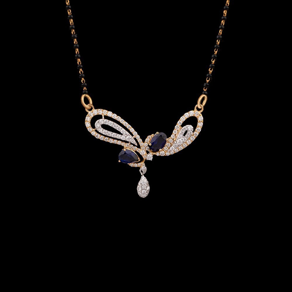 14K Yellow Gold Diamond Tanmaniya - 0.86ct VVS-VS-GH with Colour Stones