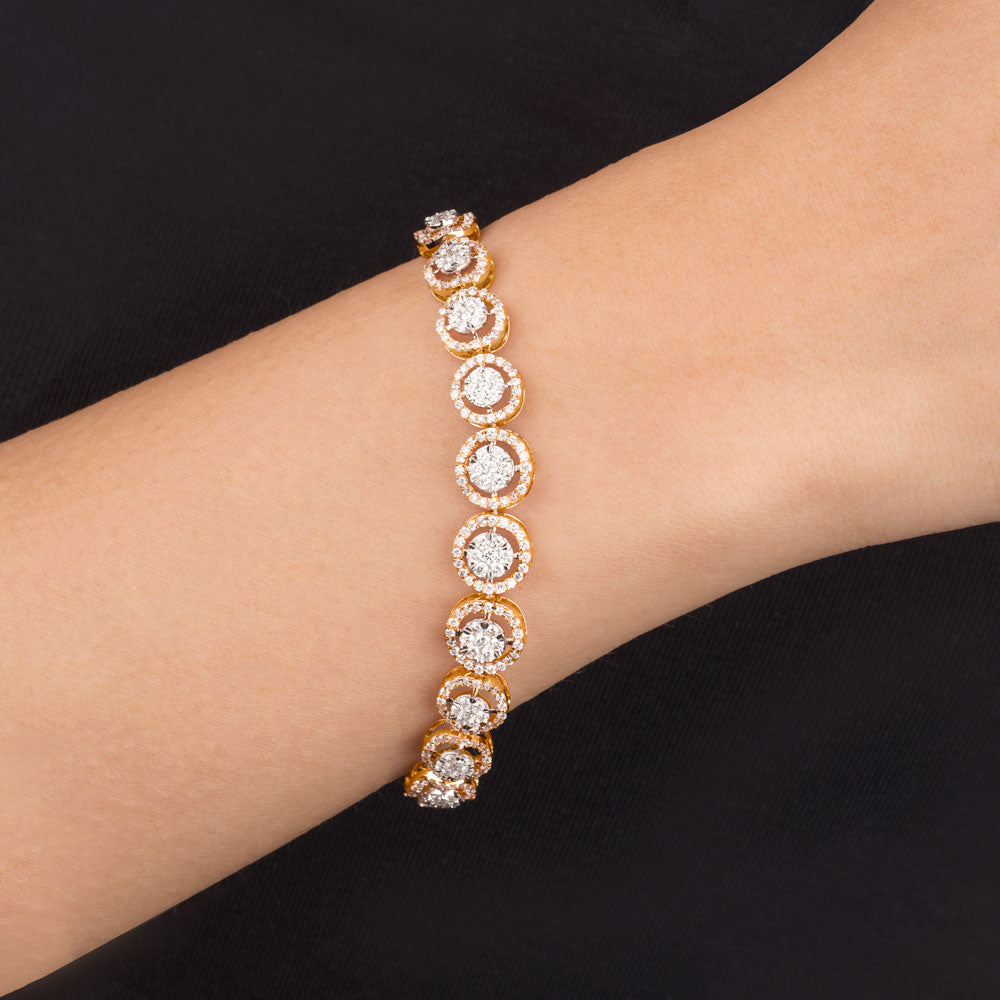 18K Rose Gold Diamond Bracelet - 3.117ct VS-SI-FG