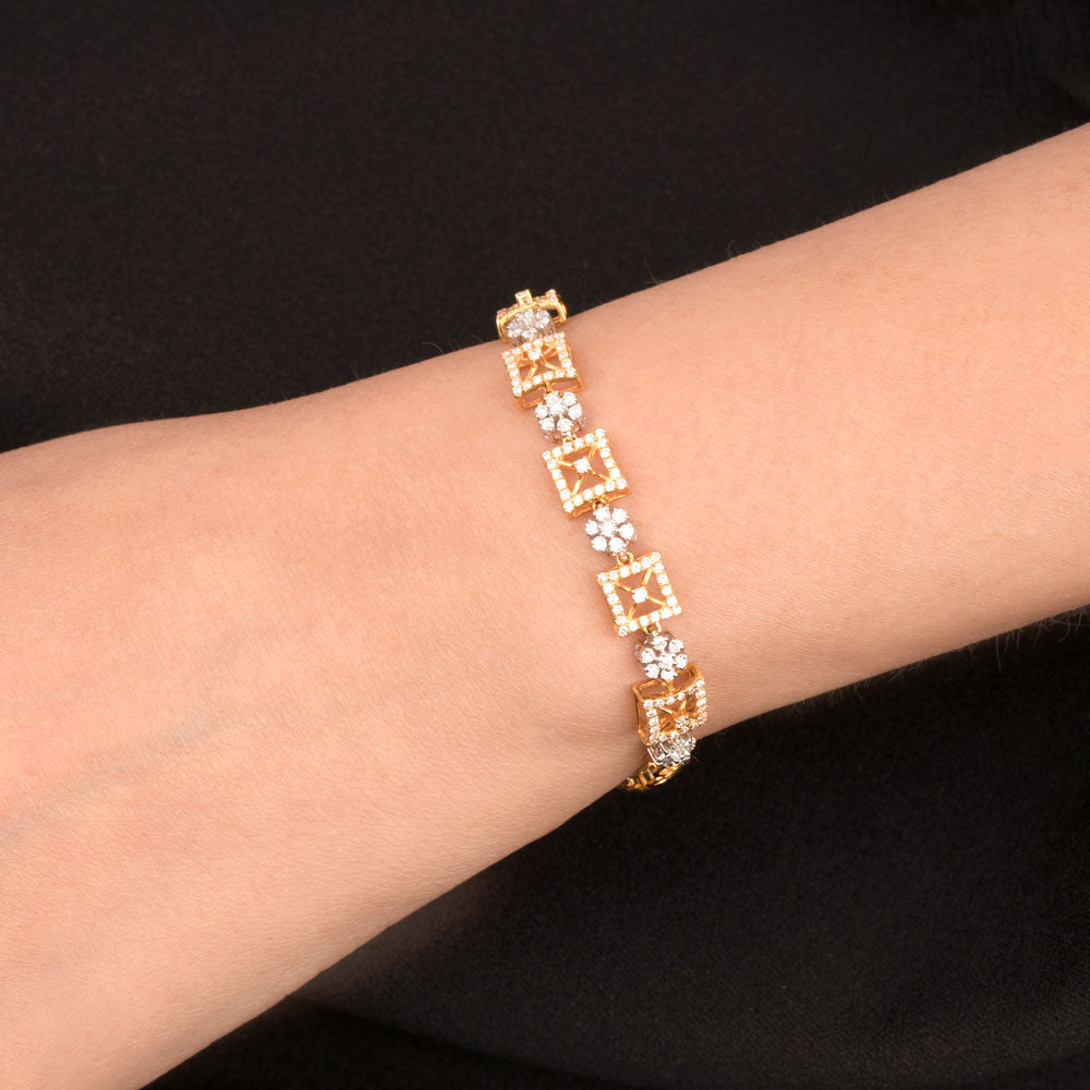 18K Yellow Gold Diamond Bracelet - 1.16ct SI-IJ