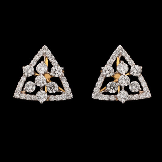 14K Yellow Gold Diamond Earrings - 1.08ct VVS-VS-GH