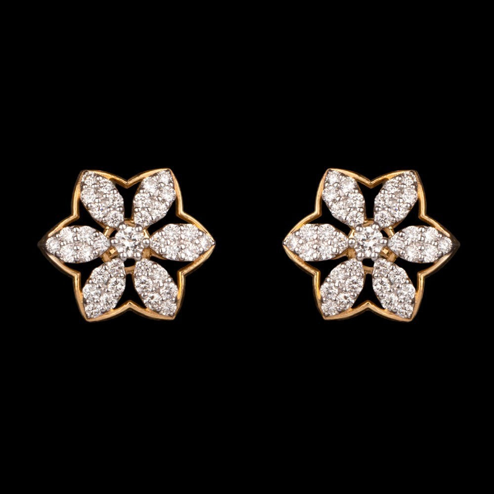 14K Yellow Gold Diamond Earrings - 0.56ct VVS-VS-GH