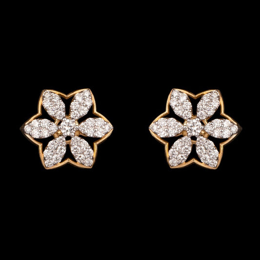 14K Yellow Gold Diamond Earrings - 0.56ct VVS-VS-GH