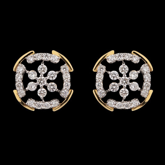 14K Yellow Gold Diamond Earrings - 0.56ct VVS-VS-GH