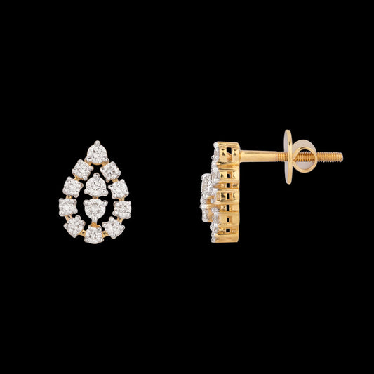 18K Yellow Gold Diamond Earrings - 0.632ct VVS-VS-GH