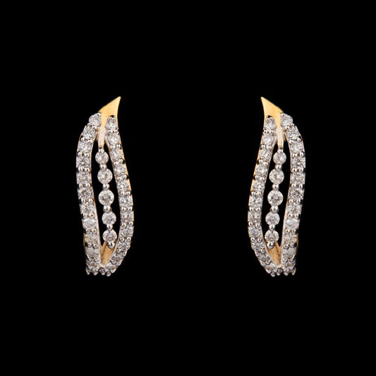 14K Yellow Gold Diamond Earrings - 0.56ct VVS-VS-GH