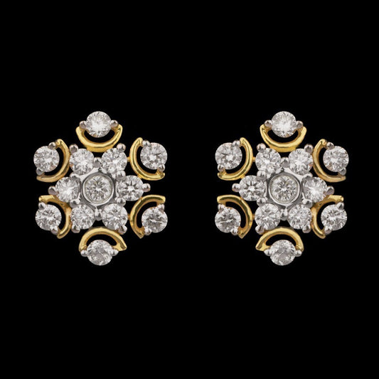 14K Yellow Gold Diamond Earrings - 0.7ct VVS-VS-GH