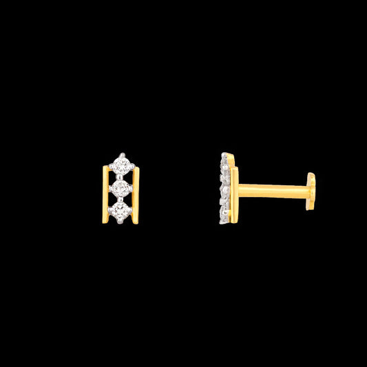 18K Yellow Gold Diamond Nosepin - 0.065ct VVS-VS-GH