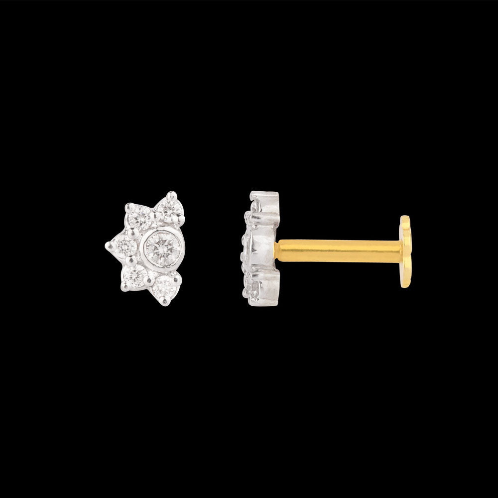 14K Yellow Gold Diamond Nosepin - 0.07ct VVS-VS-HI