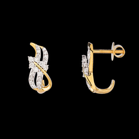 18K Yellow Gold Diamond Earrings - 0.53ct VS-GH