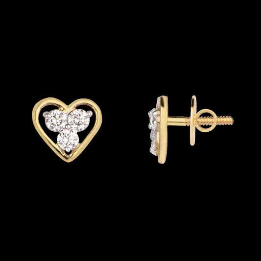 18K Yellow Gold Diamond Earrings - 0.23ct VVS-VS-GH