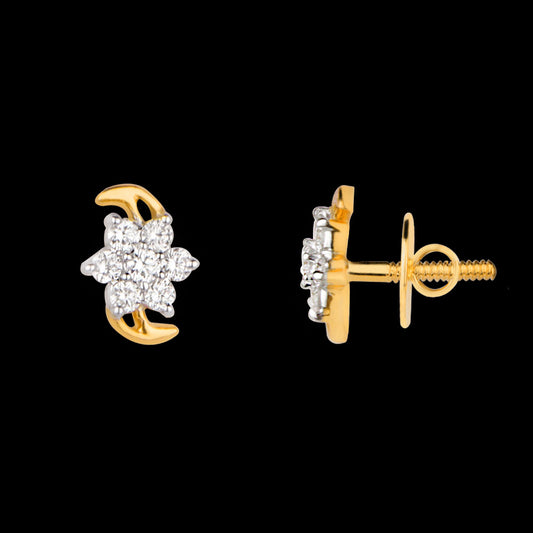 14K Yellow Gold Diamond Earrings - 0.16ct VS-SI-GH