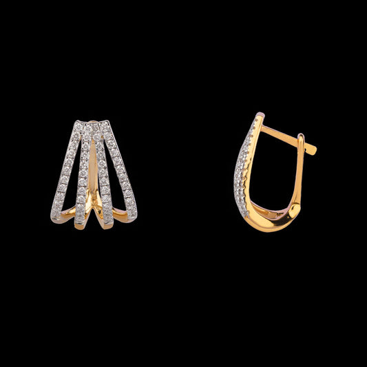 14K Yellow Gold Diamond Earrings - 0.49ct VS-SI-FG