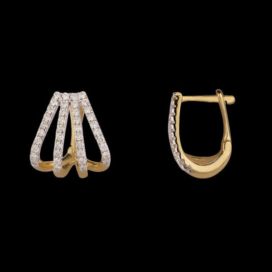 14K Yellow Gold Diamond Earrings - 0.41ct VS-SI-FG