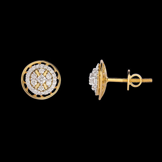 18K Yellow Gold Diamond Earrings - 0.33ct VVS-VS-HI