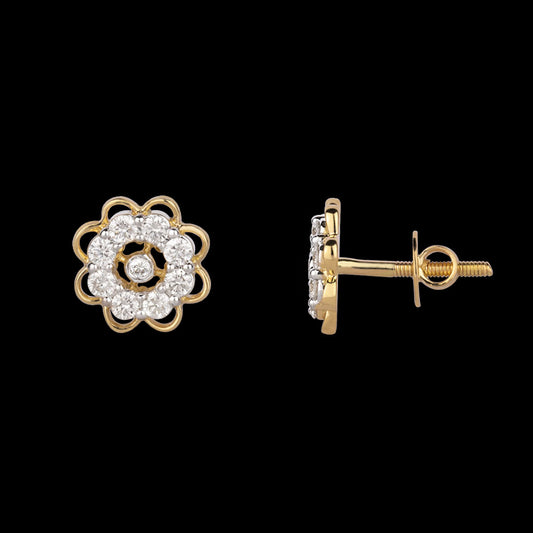 14K Yellow Gold Diamond Earrings - 0.41ct VS-SI-HI