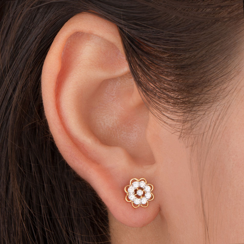 14K Yellow Gold Diamond Earrings - 0.41ct VS-SI-HI